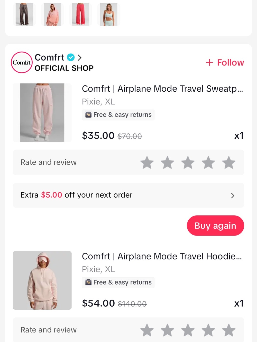 Comfrt airplane mode hoodie and sweatpants set in color pixie - Picture 8 of 8